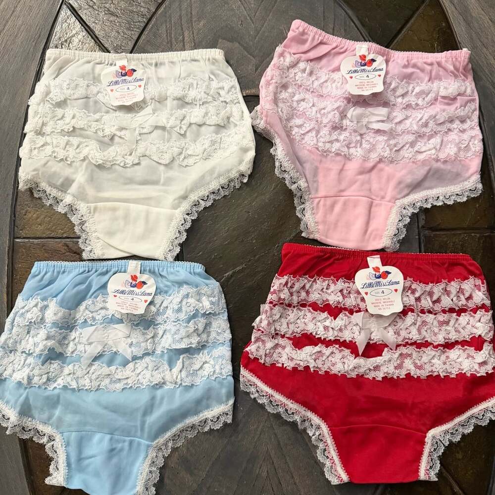 Little Miss Lana Ruffle Panties Size 4 Vintage Lot